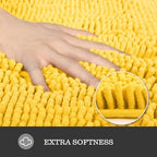 Yeaban Chenille Yellow Bathroom Rug 40"x60", Non-Slip Rubber Backing - Image 3