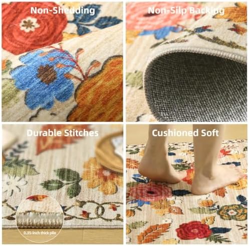 Washable Hallway Runner Kitchen Rugs : 2'6"x8' Carpet Runner Rug Non Slip - Image 4