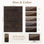 Dark Chestnut Brown Area Rug 5x7, Washable Non Slip Rugs - Image 2