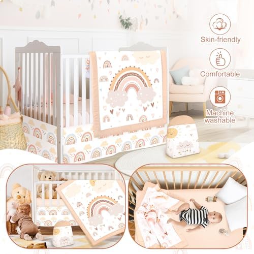 Hahafelt 4 Pieces Baby Crib Bedding Set - Image 5