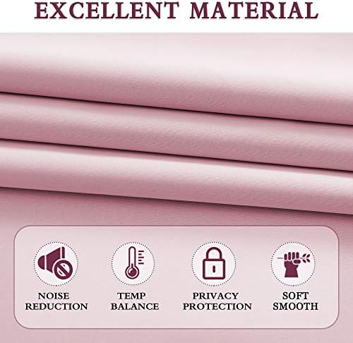 DONREN 2 Panels Pink Blackout Valances - Image 2