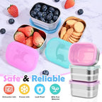Tanjiae 6-Pack 8oz Small Stainless Steel Snack Containers - 230mL Leakproof - Image 4