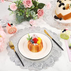 MCEAST 100 Pack Round Silver Paper Doilies 13.5 Inches Lace Paper Place Mats - Image 5