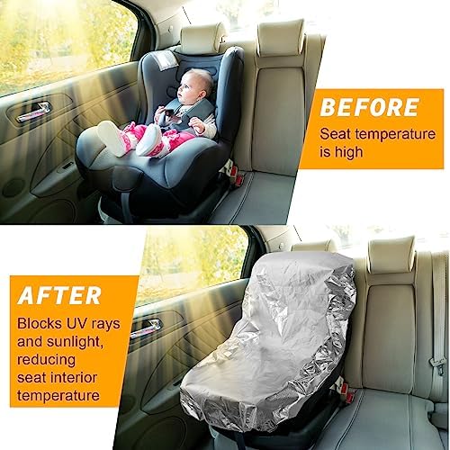BBTO 2 Pcs Car Seat Sun Shade Covers Baby Heat Protector - Image 4