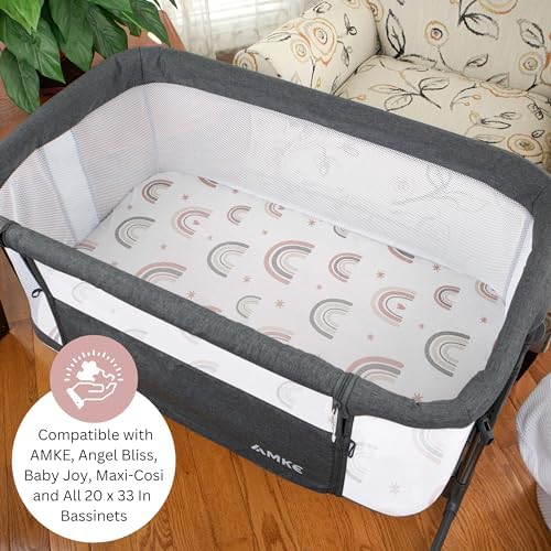 Muslin Bassinet Sheets for Angelbliss, Wayfong Baby Bassinet Bedside Sleeper by - Image 3