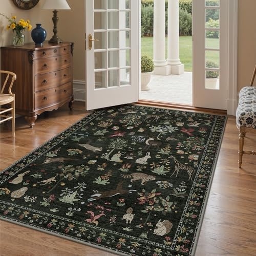 BESBLEE 3X5 Area Rug for Bedroom, Washable Animal Non Slip - Image 2