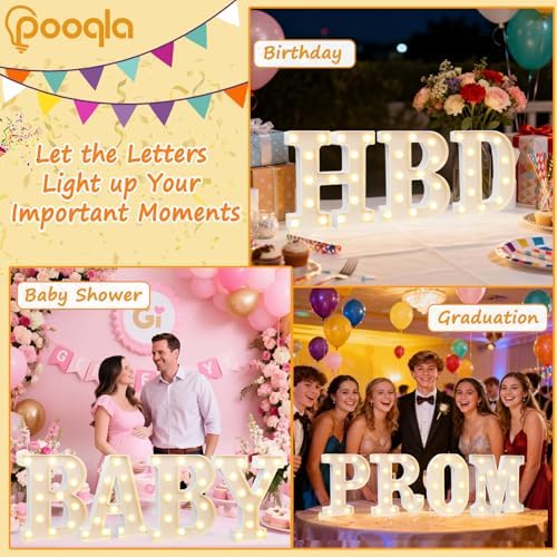 Pooqla LED Marquee Letter Lights Sign, Light Up Alphabet Letter - Image 5