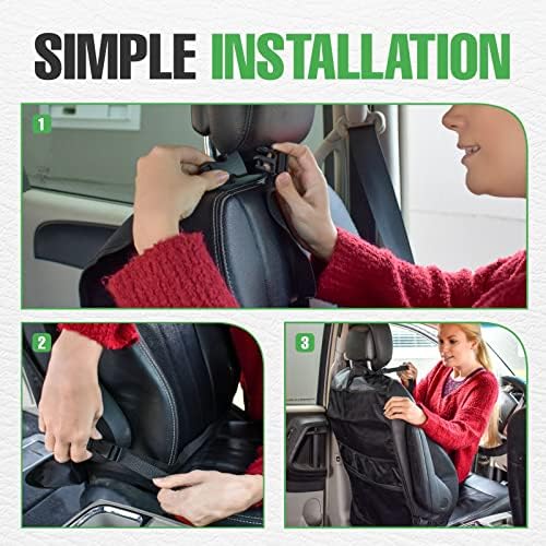 lebogner Back Seat Cover for Kids + 4 Pocket Storage Organizer, 2 Pack X-Large - Image 5