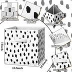 Chunful 6 Pcs 11" Fabric Cube Storage Bin Foldable Black White Polka Dots - Image 2
