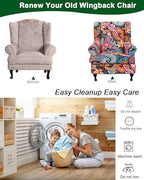 CRFATOP Wingback Chair Covers Stretch Armchair Slipcovers - Image 4