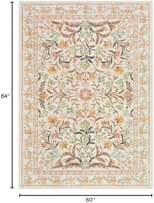 Lahome 5x7 Fall Floral Nursery Rug, Boho Fall Washable Rugs - Image 2