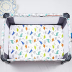 PHF 3 Pack Soft Mini Crib Sheets, Dinosaur Pack N Play Sheets - Image 3