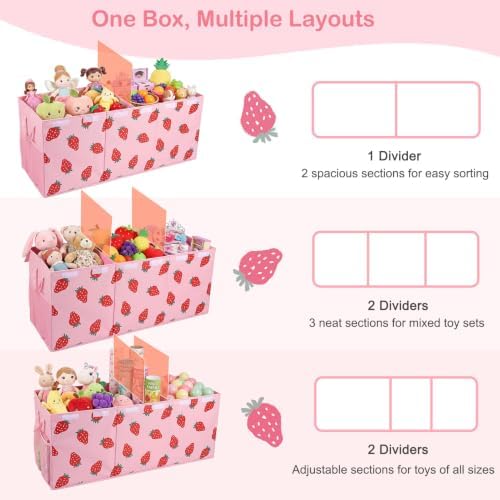 Toy Box with Adjustable Divider Large Toy Chest Storage - Image 6