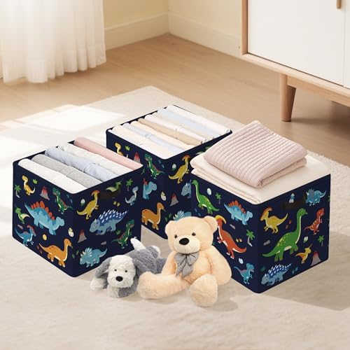 Clastyle 11.8" Dinosaur Storage Basket Set of 3 - Image 6
