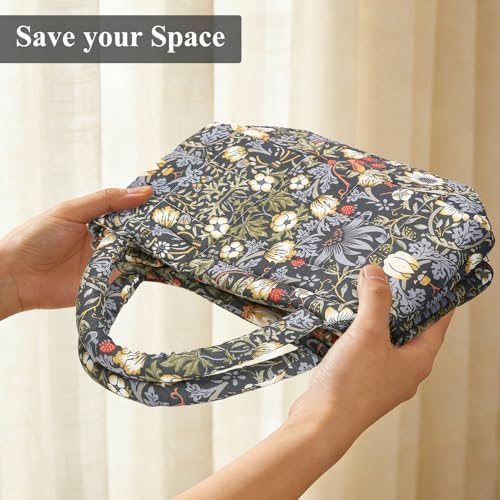 Small Storage Basket Organizer, Mini Fabric Floral Storage Baskets - Image 5