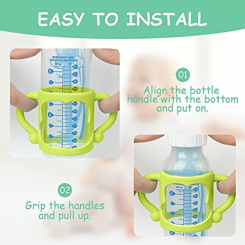 Aolso Silicone Baby Bottle Handles, Easy Grip Handles to Hold Baby Bottle - Image 5