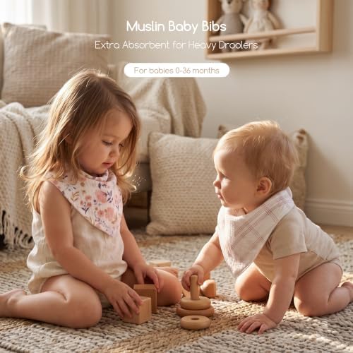 10 Pack Muslin Baby Bandana Bibs - Image 2