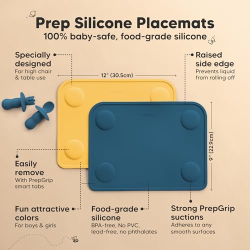 KeaBabies 2pk Silicone Placemats - Image 2