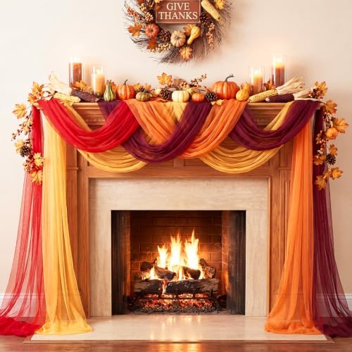 4 Pcs Fall Tulle Table Runners for Wedding Table Decor - Image 4