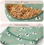 3 Pack Waterproof Baby Bibs for Eating, Mess Proof Feeding Bib - Image 4