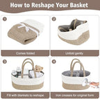 Diaper Caddy Organizer, Cotton Rope Baby Basket - Image 7