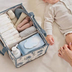 Quilted Fabric Storage Basket Floral Baby Diaper Caddy Quilted Basket - Image 4