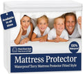 100% Waterproof King Size Mattress Protector, Premium Fitted Cotton Terry Cover by SHREEMLINEN