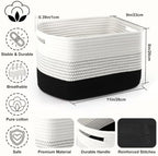 4 Pack Storage Baskets for Organizing, and Clothes, Cotton Rope Basket for - Image 2