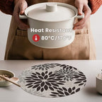 Artoid Mode Black Dahlia Plastic Round Placemats Set of 4, 14 Inch Seasonal - Image 3