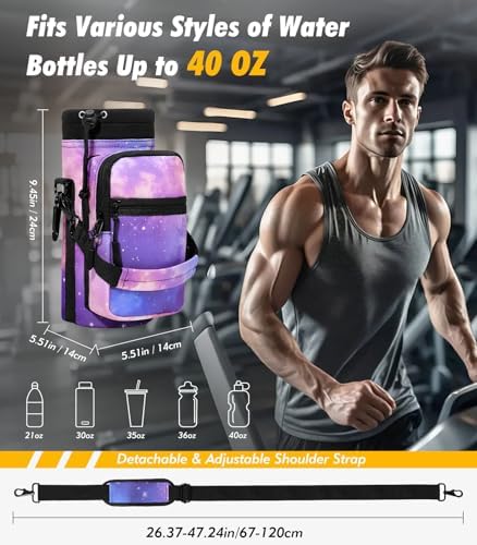 Nuovoware Magnetic Gym Bag, Water Bottle Carrier, Starry Purple - Image 4