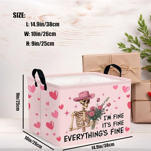 Valentine's Day Basket Gift for Empty Cute Heart Large Storage Bin for Kid and - Image 3