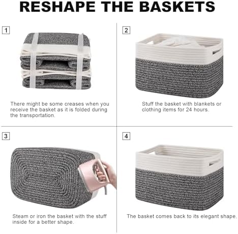4 Pack Storage Baskets for Organizing, Woven Baskets for Shelves - Image 6