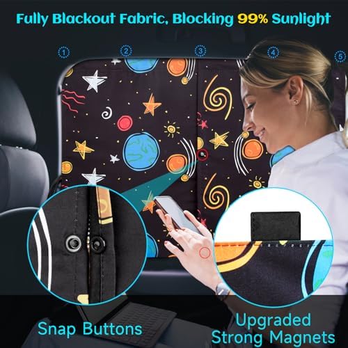Car Window Shades, 2 Packs Magnetic Car Sun Shades - Image 2