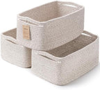 3 Pack Storage Baskets for Organizing, 13.7×9.5×6.3", Mixed brown by MaxuniTechLife