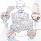 Gosect Makeup Bag Set, Quilted Makeup Bag, Large Floral Cosmetic Bag - Image 3