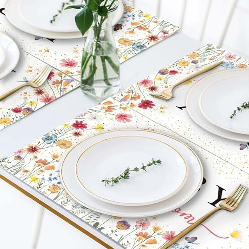 50 Pack Baby in Bloom Disposable Paper Placemats, 11x17 Inches Wildflower - Image 4