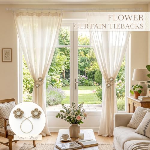 VIS'V Curtain Tiebacks, Twisted Boho Curtain Holdbacks - Image 2