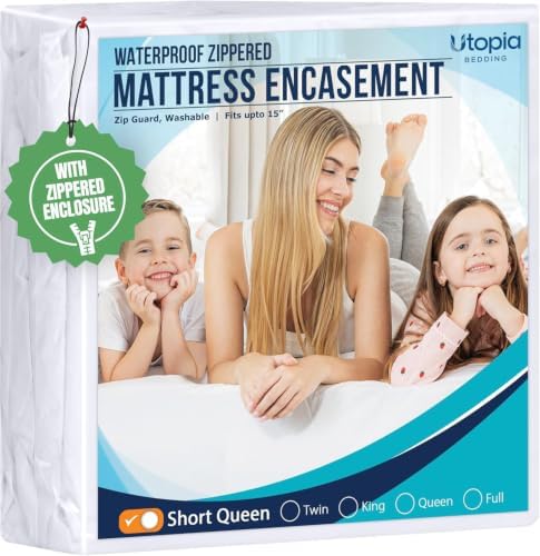 Utopia Bedding Mattress Protector Zippered Short Queen Size, 100% Waterproof by UTOPIABEDDING