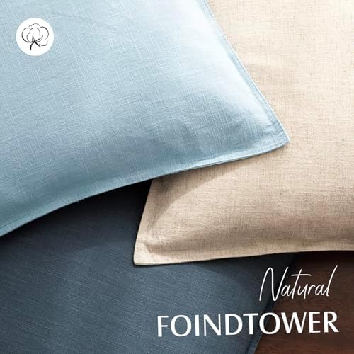 Foindtower Decorative Linen Lumbar Throw Pillow Covers 12x20 Light Blue - Image 4