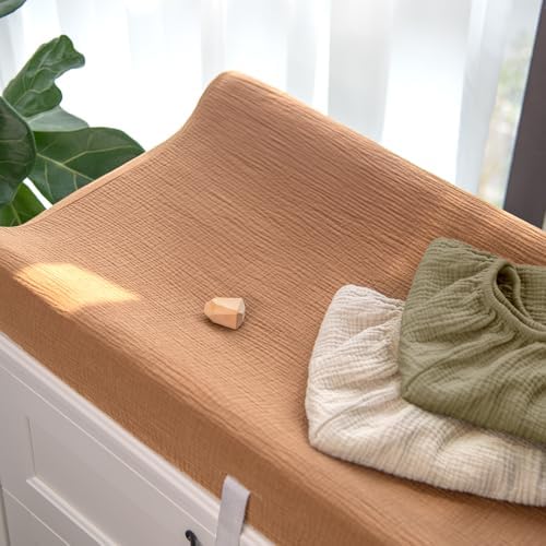 lulumoon Muslin Changing Pad Cover: 32x16 Fit Standard Rectangle Pad - Image 6