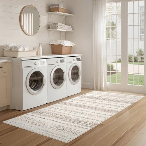 Nakagishi Boho 2x6 Runner Rug Machine Washable Rugs Non Slip Brown - Image 6