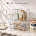 TIPGO Clear Stackable Storage Drawers, Baby Bottle Organizer, Easily-Access - Image 4