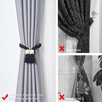 NICEEC 4 Pack Wooden Polyhedron Magnetic Curtain Tiebacks Boho Home Decor Drape - Image 2