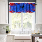 Spider Web Boys Blue Kitchen Curtain Valances Window Kids Girls Teens Rod - Image 6