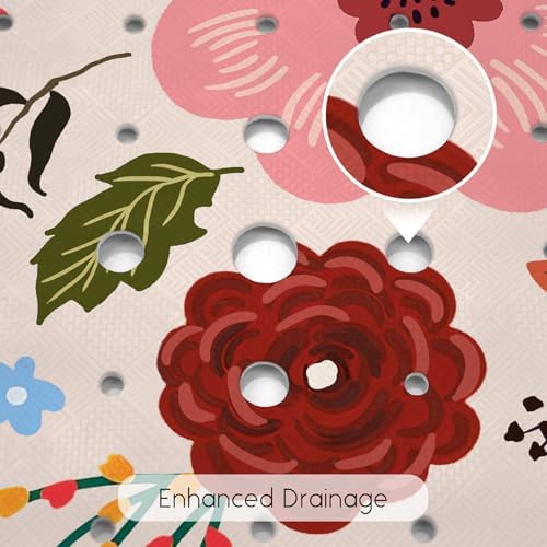 Bathtub Mat Non Slip, Flower Square Bath tub Mat Shower Floor Mat - Image 4