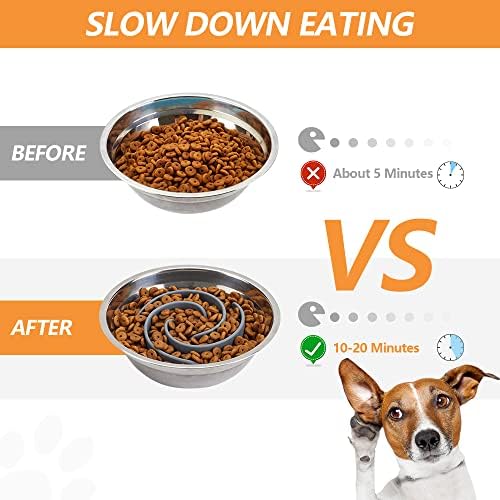 Slow Feeder Dog Bowls Insert, Animire Soft Silicone Slow Eating Food Bowl - Image 2
