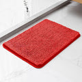 Chenille Bathroom Rug 17"x24" Red, Non-Slip Plush Bath Mat by Kildoss