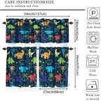 Boys Dinosaur Valance Curtains, Cartoon Dino Blackout Kids Window Treatments - Image 5