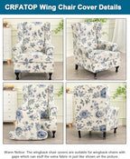 CRFATOP Wingback Chair Covers Stretch Armchair Slipcovers - Image 3