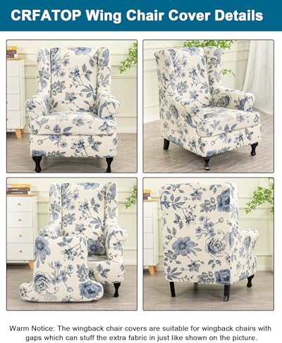 CRFATOP Wingback Chair Covers Stretch Armchair Slipcovers - Image 3